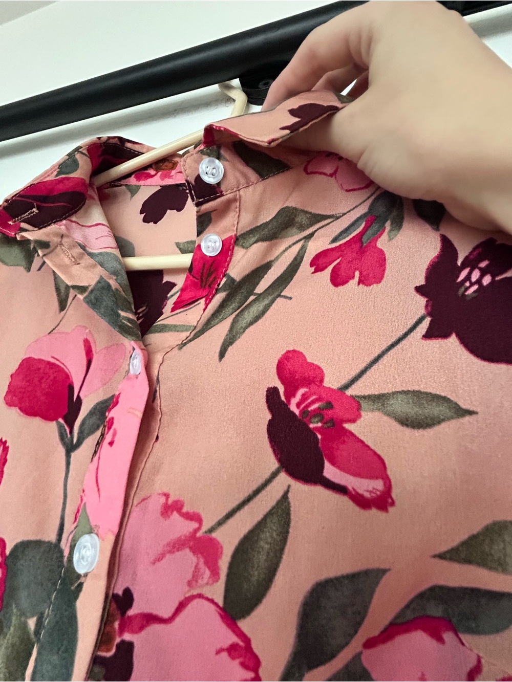 2 for 10$ 💕☀️ Floral top collared pink sz S - Picture 8 of 8